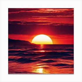 Sunset Over The Ocean 131 Canvas Print