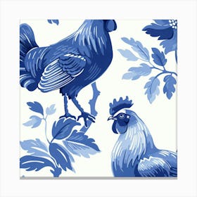 Blue Rooster Canvas Print