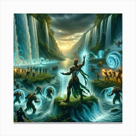 Cascade Sovereignty Conflict With External Forces Canvas Print