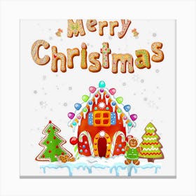 Merry Christmas Gingerbread House Baking Candy Cane Gifts 1 Canvas Print