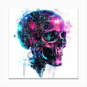 Digital Skull.Generated AI. Wall Art Print Canvas Print