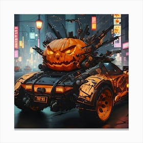 Pumpkin Car (Cyberpunk37) Canvas Print