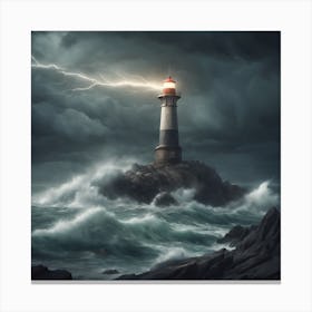 Stormy Lighthouse Canvas Print