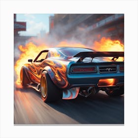 Fast Cars On Fire Canvas Print