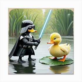 Darth Vader And Duck 4 Canvas Print