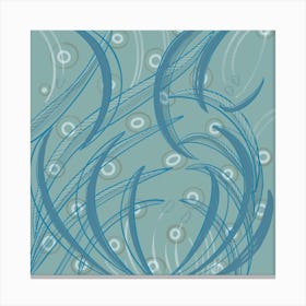 Abstract Blue Feathers Canvas Print