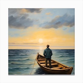 Lonely Boatman Canvas Print