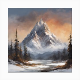 Mountain Landscape Painting Canvas Print