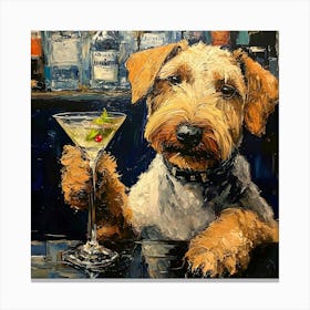 Terrier At The Bar 1 Canvas Print