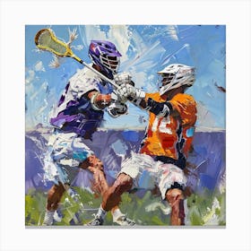 Lacrosse Players In Action 5 Canvas Print