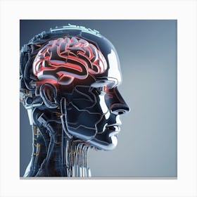 Human Brain With Artificial Intelligence 22 Canvas Print