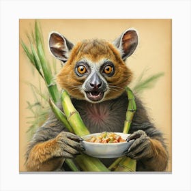 Lemur Eating Canvas Print