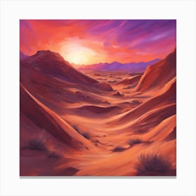 Sunset In The Desert Canvas Print