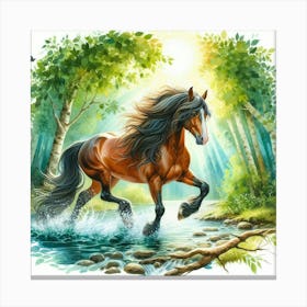 Horse In The Forest 1 Canvas Print