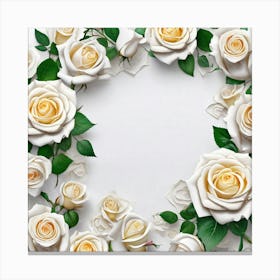 White Roses On White Background 2 Canvas Print