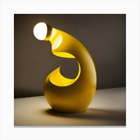 A Logo Of A Yellow Modern Lampwit The Shape Of A D Canvas Print