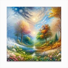 Seasonal Symphony: A Journey Through Time and Nature Canvas Print