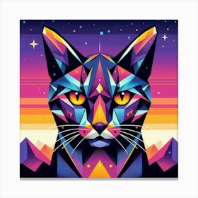 Opal Low Poly Cat Canvas Print