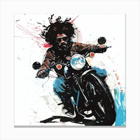 Man Riding A Motorcycle 1 Canvas Print