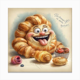 Croissants And Pastries Canvas Print
