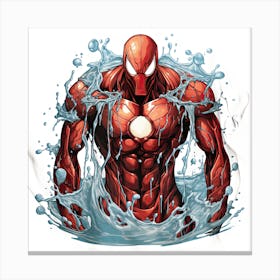 Iron Man Splashing Water Canvas Print