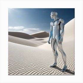 Futuristic Man In The Desert 10 Canvas Print