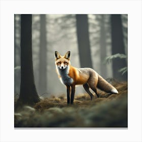 Red Fox In The Forest 22 Canvas Print