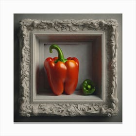 Peppers In A Frame 19 Canvas Print