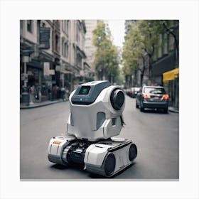 Robot On The Street 2 Canvas Print