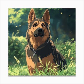 Giant Angry German Shepherd Dog 4 Canvas Print