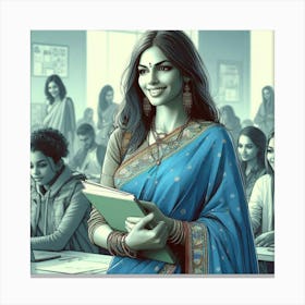 Portrait Of An Indian Woman Canvas Print