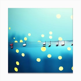 musical notes floating  Canvas Print