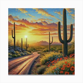 Sunset In The Desert 2 Canvas Print