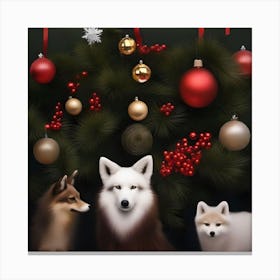CHRISTMAS ART DOG Canvas Print