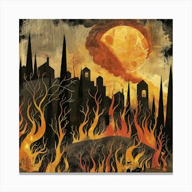 City On Fire Canvas Print