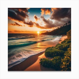 Sunset On The Beach 720 Canvas Print