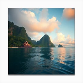 Sunset In St. Lucia Canvas Print