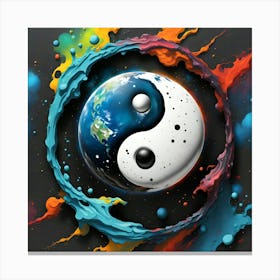 Earth and Space Yin Yang Canvas Print