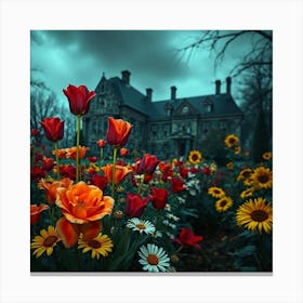 Tulips In The Garden 4 Canvas Print