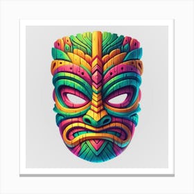 Watercolor Festival Tiki Mask 20 Canvas Print