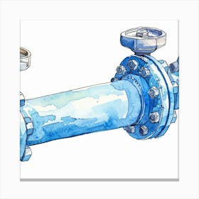 Water Valve Illustration Canvas Print