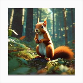 Squirrel In The Forest 421 Canvas Print