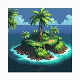 Island Pixel 2 Canvas Print