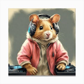 Dj Rat Canvas Print