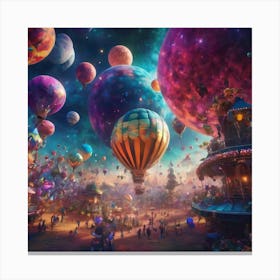 Balloons In The Sky Canvas Print