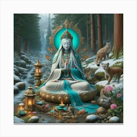 White Tara in the Forest Canvas Print