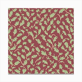 Holly Leaves Seamless Pattern Interlocking, Flat Art, 151 Canvas Print