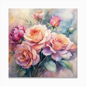 Watercolor Roses 18 Canvas Print