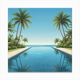 Swimming Art Print (12) Canvas Print