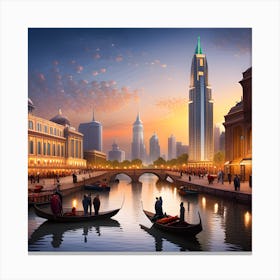 Dubai Cityscape Canvas Print